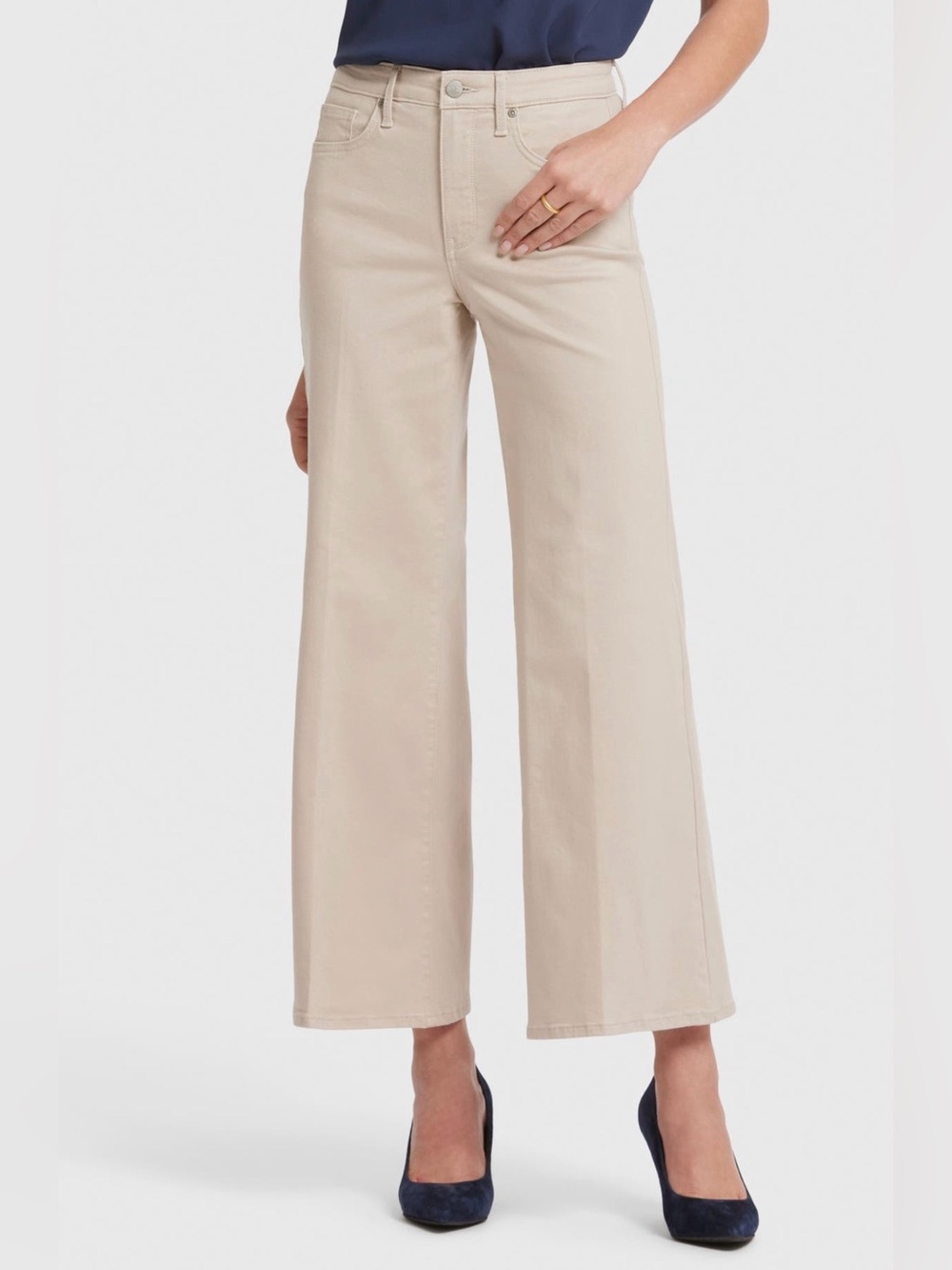 NYDJ Mia High Waist Palazzo Ankle Jeans in Feather Size 16 - NEW
